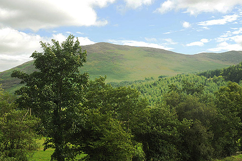 Glenmalure Lodge, Glenmalure. County Wicklow | View of Fananierin Mountain from the Glenmalure Lodge