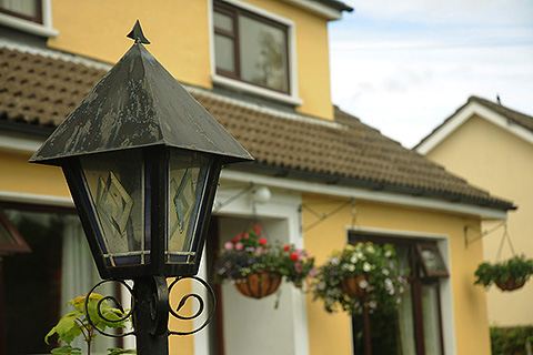 Riverbank, Roundwood. County Wicklow | Decorative lamp outside front of B&B