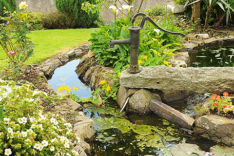 Riverbank, Roundwood. County Wicklow | Garden pond at Riverbank B&B